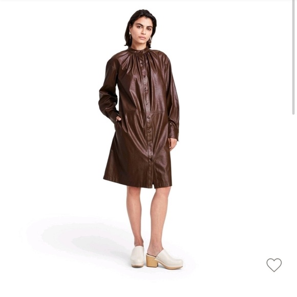 Rachel Comey X Target Long Sleeve Faux Leather Button-Down Dress - Picture 3 of 7